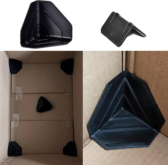 100 pcs Carton Packing Corner Guard Frame Corner Protectors Black Corner Protector V Shaped Edge Guards for Carton Boxes, Furniture and Other Products Packaging