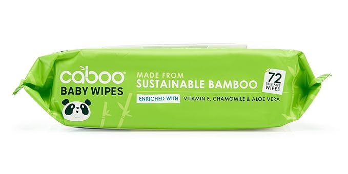 Caboo Tree Free Bamboo Baby Wipes, Eco Friendly Naturally Derived for Sensitive Skin, Resealable Peel Tab Travel, 72 Count