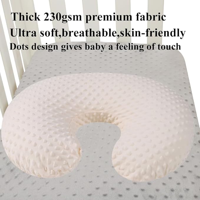 Dot Nursing Pillow Cover Set 2 Pack Nursing Pillow Slipcovers, Ultra Soft Compatible with Boppy Pillow,Standard Pillow for Baby Boy Girl Cream, Fox Deer Bear