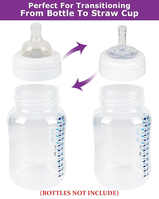 Straw Cup Nipples for Philips Avent Anti-Colic Baby Bottles,Food Grade Silicone Sippy Spout，Variable Flow Soft Nipple，6m+,4-Count