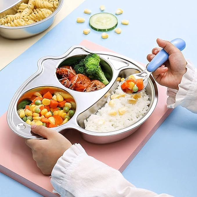 Pimoys 6 Pieces Toddler Spoons Baby Spoons for Self-Feeding, Stainless Steel Kids Spoons with Round Handle Metal Toddler Utensils Children's Silverware Set BPA Free, Dishwasher Safe