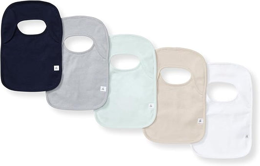 Burt’s Bees Baby Unisex Baby Bibs, Lap-Shoulder Drool Cloths, 100% Organic Cotton with Absorbent Terry Towel Backing Bibs