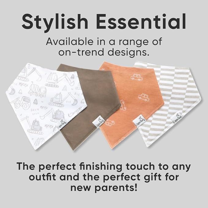 Copper Pearl Baby Bandana Bibs, 4 Pack