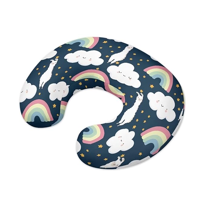 Rainbow Cloud Nursing Pillow Slipcover Sleeve, Ultra-Soft Baby Nursing Pillow Removable Cover for Breastfeeding Pillows, Pillow Not Included