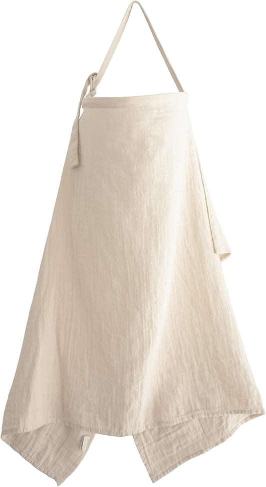 mushie Nursing Cover (Fog) | 100% Breathable Organic Cotton | Breastfeeding Privacy