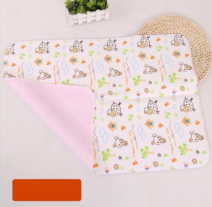 4pcs Pack Monvecle Baby Infant Cotton Waterproof Changing Pads Washable Resuable Diapers Liners Mats Small 18"x12"