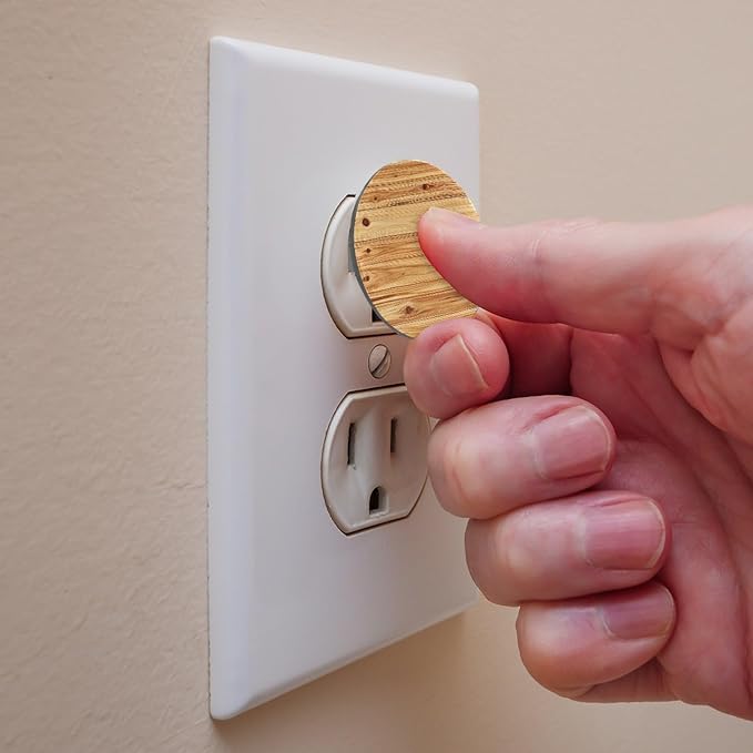 Outlet Covers, Child Safe, Easy Install, Pine Flooring Boards Texture (3)