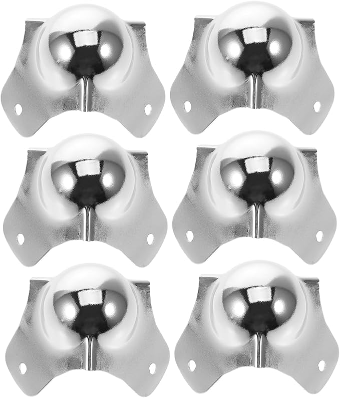 Alipis 6pcs Chromed Ball Corners Metal Edge Guard Protector for Furniture Table and Flight Cases Durable and Easy to Install for Protection
