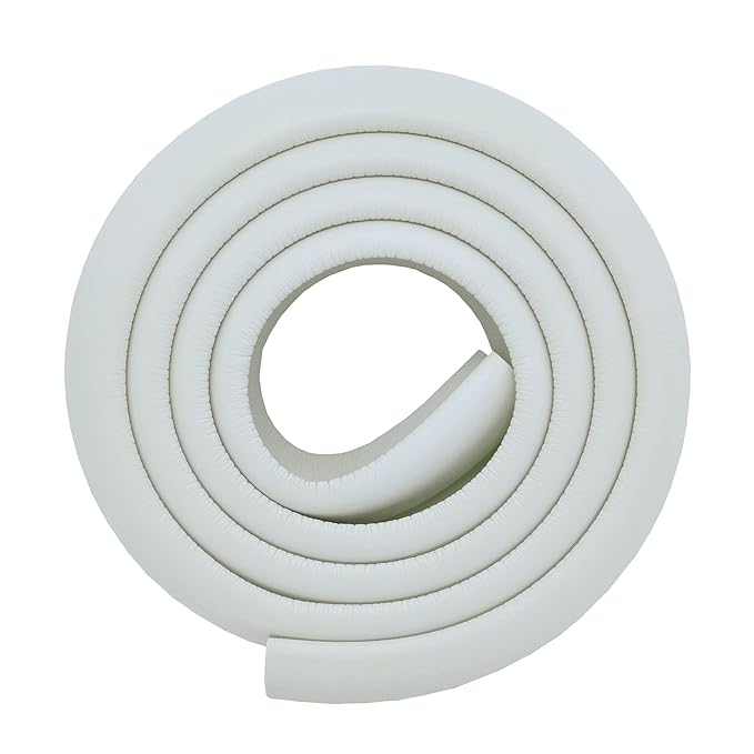 M2cbridge L Shape Extra Thick Furniture Edge Wall Corner Guard Desk Edge Cushion Bumper 6.5 Ft (Off White)