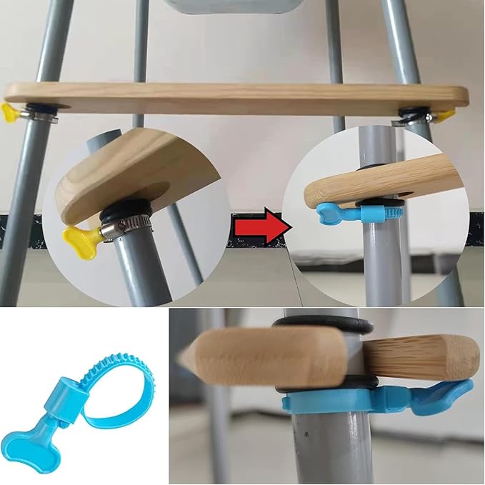High Chair Footrest, Adjustable Height Non-Slip Natural Bamboo Wood Baby Highchairs Pedal,Foot Rest for High Chair Baby Compatible with IKEA Highchair Accessories (Bamboo)