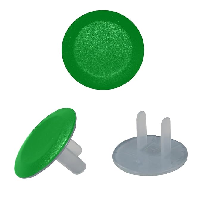 Pure Plant Green Color Outlet Covers for Electrical Power Baby Proofing Wall Socket Protector Child Proof Outlet Protector - Electrical Insulation