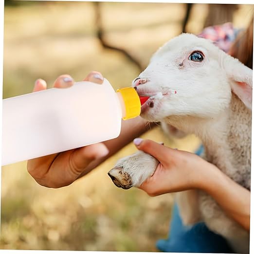 Levemolo 2sets Goat Milk Bottle Animal Feeding Bottle Material for Newborn Lambs
