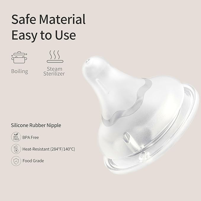 Pigeon Silicone Nipple (M) with Latch-On Line, Natural Feel, 3+ Months, 4 Counts