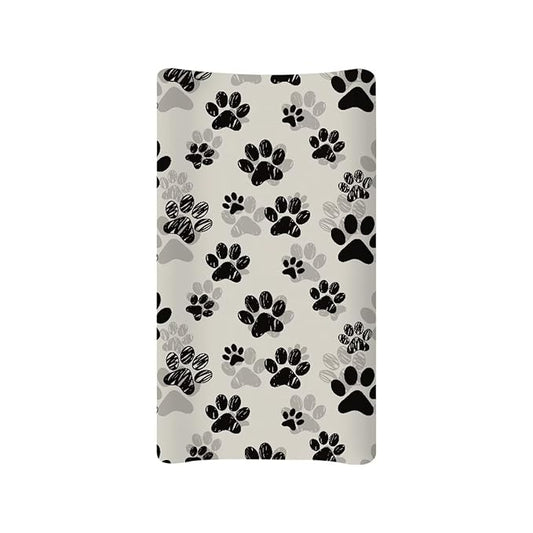 Paw Print Changing Pad Cover Baby Boys Nursery Diaper Changing Table Pad Cover One Size Soft Breathable Polyester Change Mat Sheets