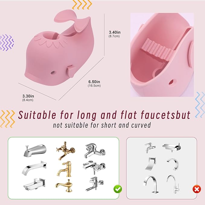 Bath Faucet Cover for Kids，Bath Spout Cover for Baby are Suitable for Most Bathtub Faucet,Spout Cover Bathroom Tub Adds Fun to Your Baby in The Shower.(Pink+Brush)