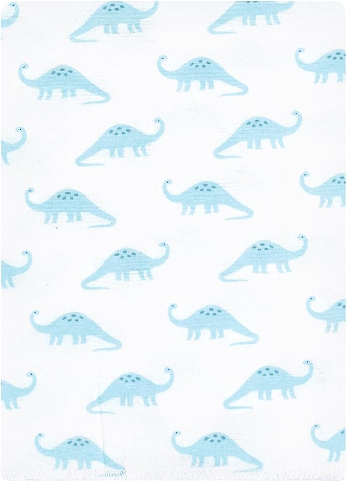 Hudson Baby Unisex Baby Flannel Burp Cloth 12pk, Soft Teal Dino, One Size