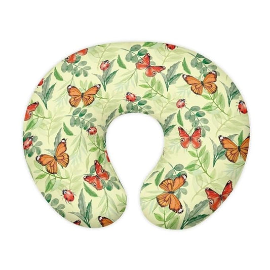 Jeiento Butterfly Nursing Pillow Covers Palm Leaf Breastfeeding Pillow Slipcover Tummy Time, Baby Sitting Support, Awake-Time Support,Pillow Cover Only