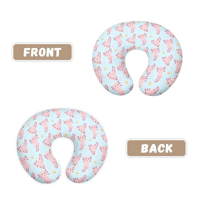 Multi Pink Axolotl Nursing Pillow Cover for Baby Boy Girl Nursing Pillow Cover Cuddle Pillow Slipcover Detachable Nursing Pillow Protective Baby Feeding Easy to Use and Dustptoof