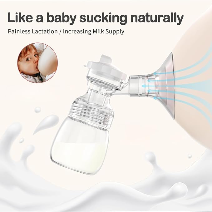 Saglve Breast Pumps,Double Electric Breast Pump Portable with 4 Modes & 9 Levels,320mmHg Strong Suction,10 Breastmilk Storage Bags,2 Size Flanges,LED Display,Rechargeable Portable Pump Breastfeeding