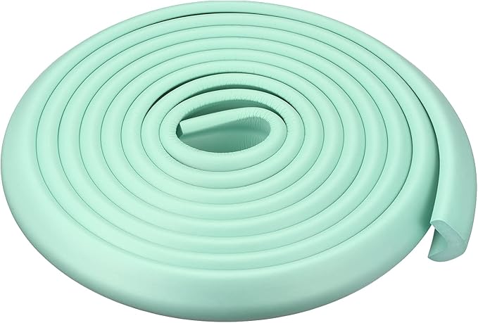 uxcell Corner Guards Edge Protectors 6.56ft(2M), Foam Safety Bumper L Shape for Furniture Corner Table Edge Guard, Light Green