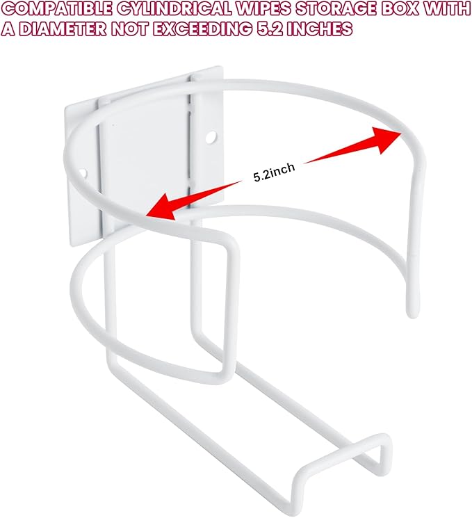 Drill-Free Wipes Holder Wall Mount, Cleaning Wipes Holder, Wall Bracket for Cleaning Wipes Ideal for Office Classroom Kitchen Bathroom Household Gym - No Wipes Included