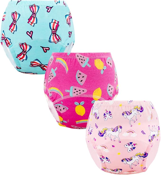 Baby Potty Training Underwear, Cotton Toddler Training Pants for Girls 2-3 T, 8 Pack, S, Multi-Colored