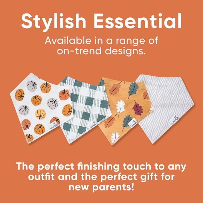 Copper Pearl Baby Bandana Bibs, 4 Pack