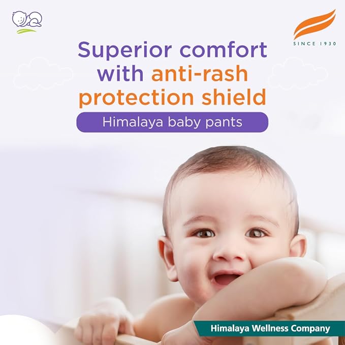 Himalaya Total Care Baby Pants Diapers, Medium 78 Count, Anti-Rash Shield, 7-12 kg, Rapid Absorption, Superior Comfort, Clinically tested
