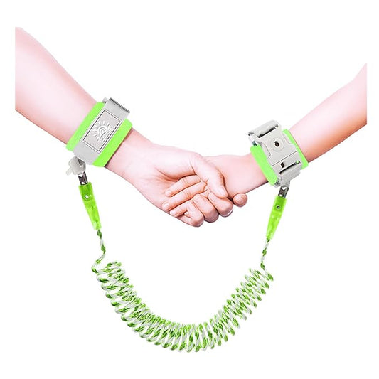 Toddler Harness Walking Leash- Child Anti Lost Wrist Link - Child Safety Harness - Upgrade with Reflective(6.5ft) - for Boys and Girls,Not Easy to Open Without Key (Green)