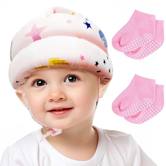 Baby Helmet for Crawling Walking,Head Protector for Infant No Bumps Soft Cushion Toddler Safety Headguard Adjustable Protective Cap