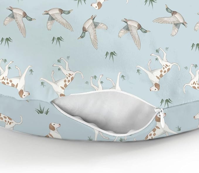 Green Mallard Ducks Dogs Nursing Pillow Covers for Boy Girl Wild Duck Hunting Nursery Feeding Pillowcase for Breastfeeding Pillows Outdoor Duck Hunter Soft Stretchy Removable Covers for Newborn Infant