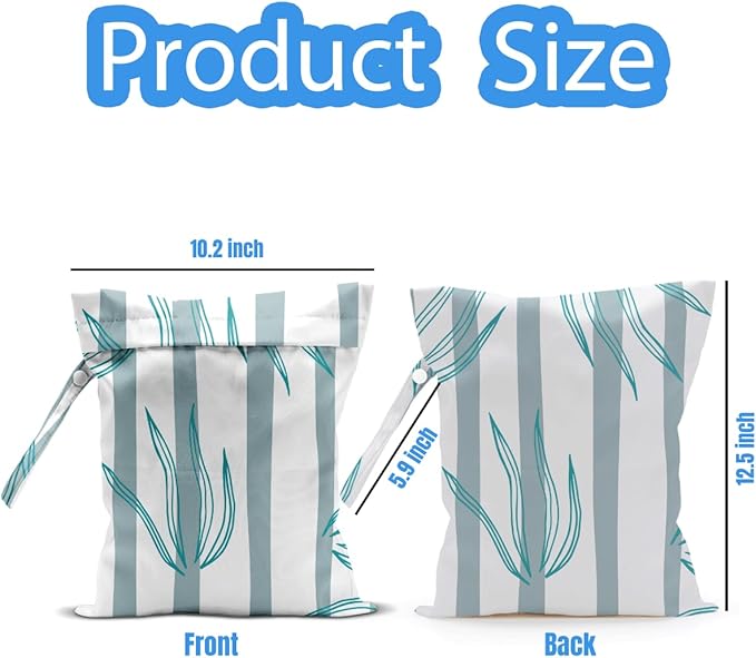 Wet Dry Bag, Wet Bag for Swimsuit, Travel, Beach, Pool, Diapers, Dirty Yoga Gym Clothes, Makeup Bag, Summer Vacation Essentials