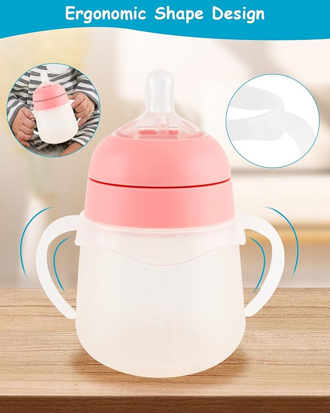 Baby Bottle Handles Compatible with Nanobebe Flexy Bottles, Easy-Grip Ergonomic Handles, Transitional Sippy Cup, BPA Free, 4-Pack