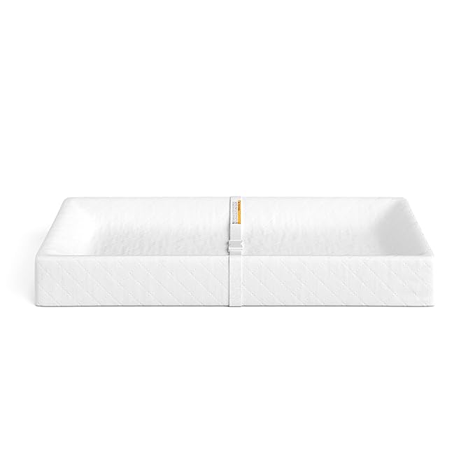 Storkcraft Nest 4-Sided Contoured Baby Changing Pad with Safety Strap - GREENGUARD Gold Certified, Water-Resistant Surface, Fits Most Standard-Size Changing Table Toppers, Non-Skid Bottom