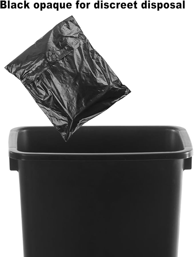 Adult Diaper Disposal Bags, Set of 100 Dirty Diaper Bags Disposable, Self-adhesive Seal, Waterproof and Leak-proof, Discreetly Hide Personal Elderly Diapers, Seal Odor, Black