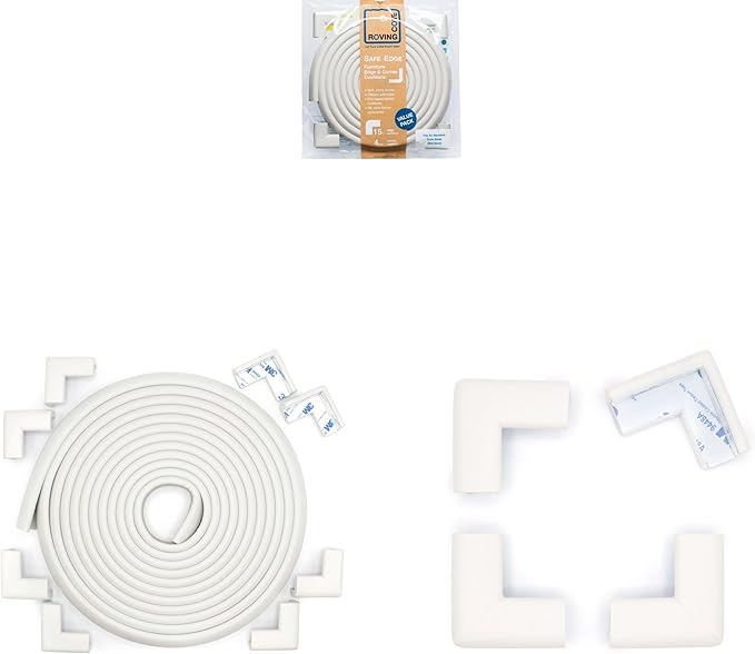 Slim-Fit 18ft Edge 16 Corners - Bundle & Save - RovingCove Slimfit Edge Corner Guards, Oyster White