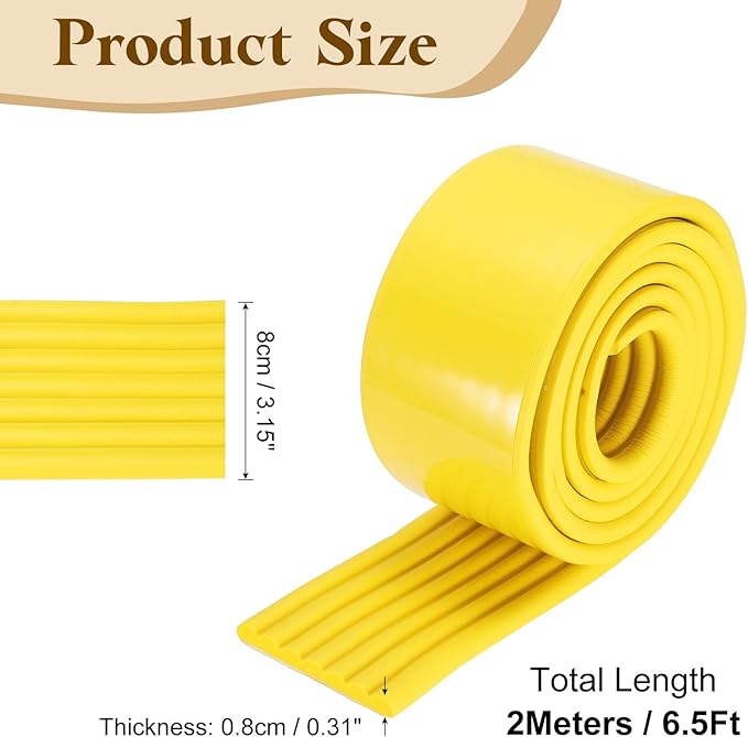 uxcell Bunk Bed Ladder Pad, 6.5ft NBR Self-Adhesive Corner Edge Protector Soft Furniture Corner Guard for Ladder Table Desk Edge, Yellow