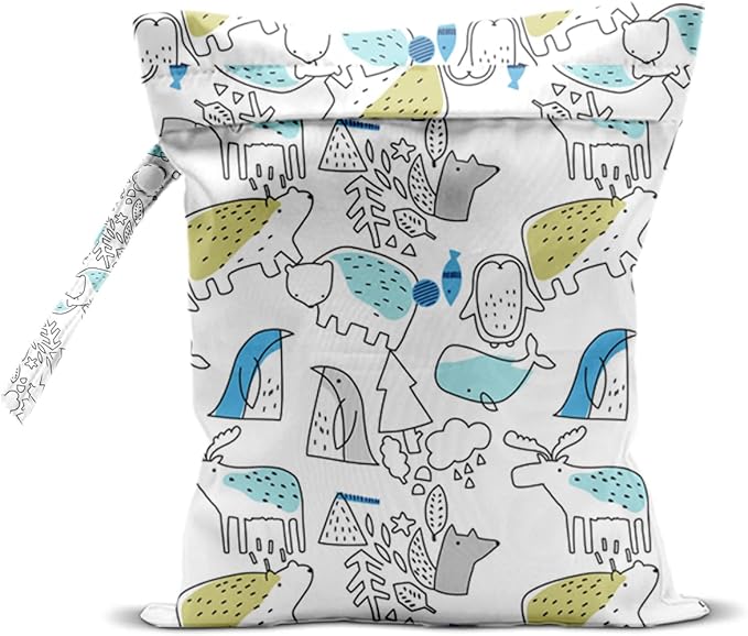 Bohemia Wet Dry Bags for Diaper Waterproof Swimsuit Washable Reusable Bag for Diapers Dirty Yoga Gym Beach Clothes Plant Gifts for Friend Men Women 12.5x10.2 Inches