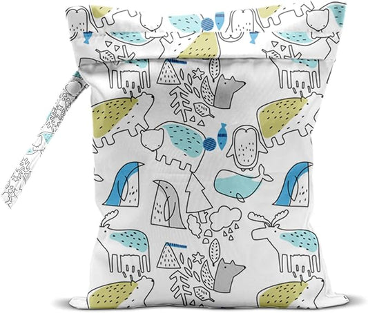 Bohemia Wet Dry Bags for Diaper Waterproof Swimsuit Washable Reusable Bag for Diapers Dirty Yoga Gym Beach Clothes Plant Gifts for Friend Men Women 12.5x10.2 Inches