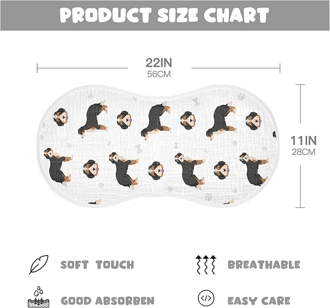 vvfelixl Baby Burp Cloths Bernedoodle Dog Baby Newborn Cotton Burping Cloths Set Baby Washcloths 4 Pack