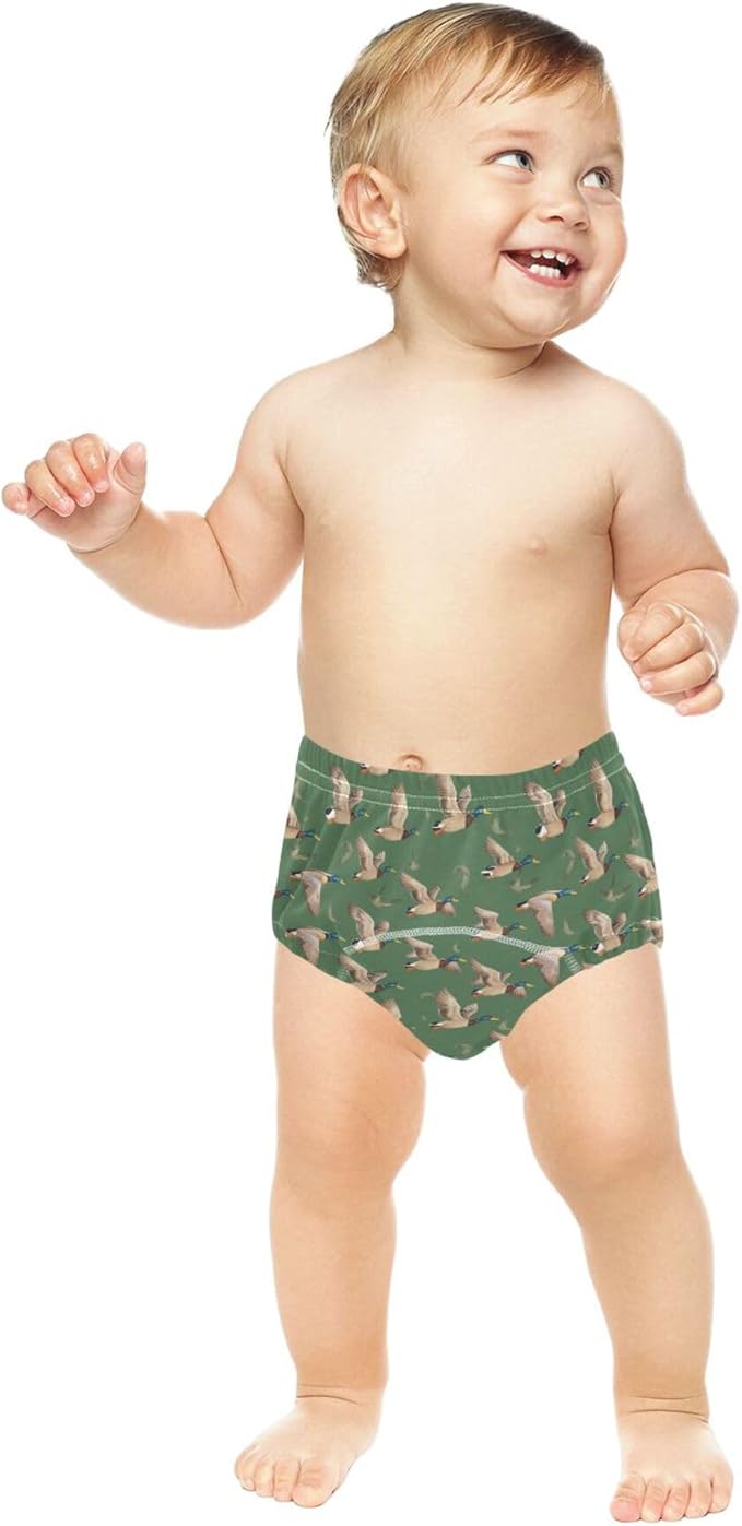 Little Girls Sleep Training Underwear Soft Cotton Boxer Briefs Underwear for Toddler Girls 4T Flying Mallard Ducks