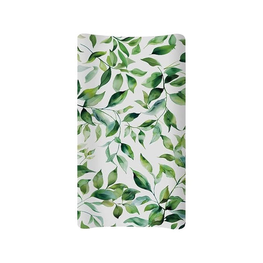 ZDCUSTOM Green Leaves Changing Pad Cover Baby Changing Table Cover Soft Changing Pad Sheets Diaper Changing Table Covers for Girls Boys