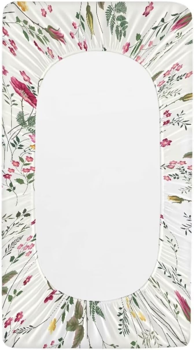 Floral Changing Pad Cover Waterproof Stain Resistant Universal Tray Table Mat Cozy Table Sheets Stretchy Breathable Nursery Pad Change Cover
