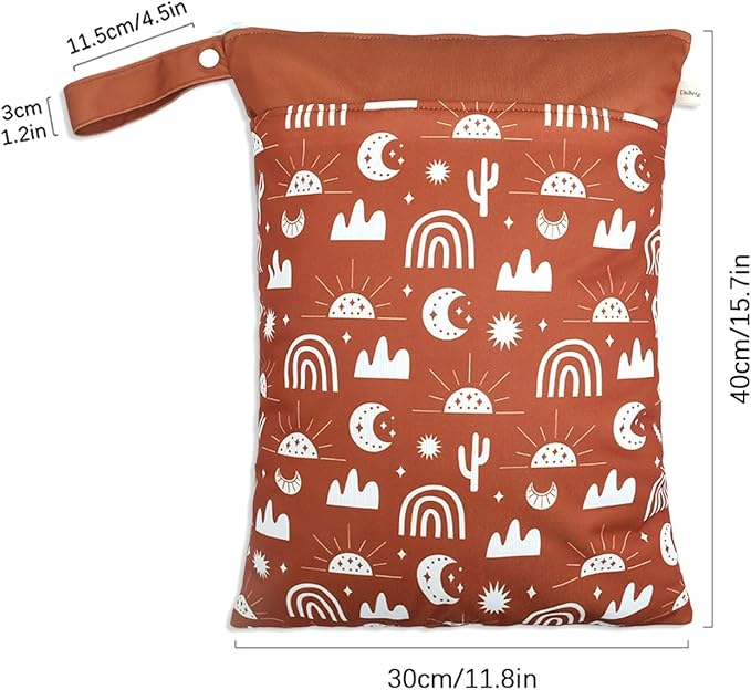 Lmbabter Baby Wet Dry Bag for Cloth Diaper Bag 2PCS Small Diaper Organizer Bag Waterproof Pouch for Swim,Gym,Stroller,Travel