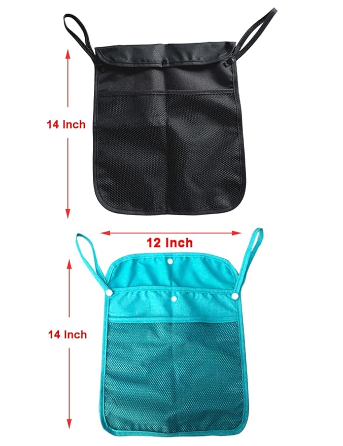2 PCS PACK Umbrella Stroller Organizer, Black & Sky Blue, Holds water bottles, extra diapers wipes, toddler sweat shirt (Black+Sky Blue)