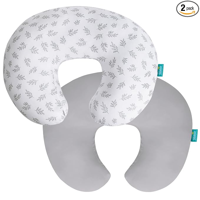 Biloban Nursing Pillow Cover 2 Pack Fit for Boppy Pillow, Breathable & Skin-Friendly Nursing Slipcovers for Breastfeeding Mom, Comfortable & Machine Washable Nursing Covers