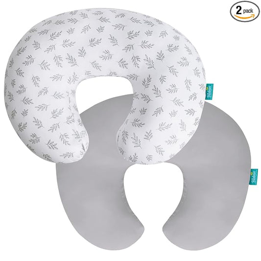 Biloban Nursing Pillow Cover 2 Pack Fit for Boppy Pillow, Breathable & Skin-Friendly Nursing Slipcovers for Breastfeeding Mom, Comfortable & Machine Washable Nursing Covers