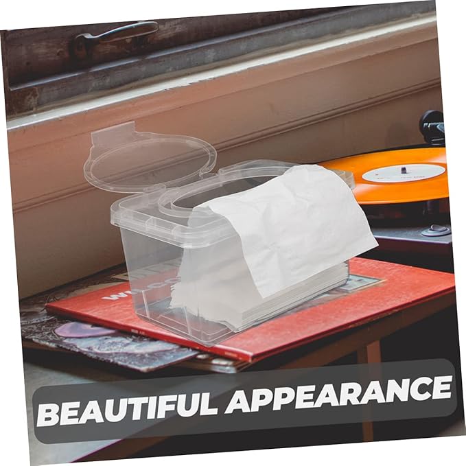 2pcs Wipes Box Clear Container with Lid Plastic Face Mask Dust Mask Wipes Pouch Case Wipe Dispenser Refillable Wipes Dispenser Holder Pp Toilet Wipes Holder Filling