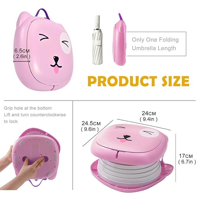 Travel Potty for Toddler Portable Foldable Potty Training Toilet for Boys Girls Baby Kids Children Indoor Outdoor,Pink