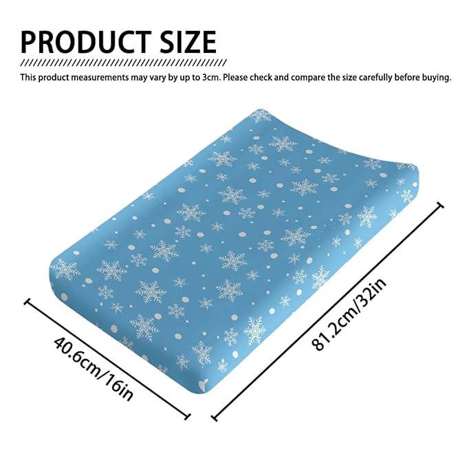 Snowflake Changing Pad Cover for Baby Soft Diaper Change Table Covers with Elastic Edge Easy to Install Baby Nursery Diaper Changing Pad Sheets Gift for Friends